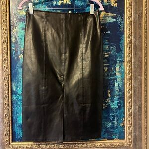 DO+BE Black Vegan Leather Pencil Skirt